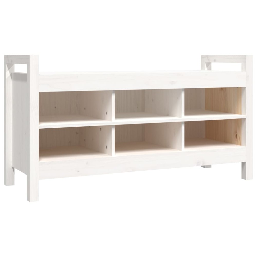 vidaXL Bancă de hol, alb, 110x40x60 cm, lemn masiv de pin