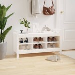 vidaXL Bancă de hol, alb, 110x40x60 cm, lemn masiv de pin vidaXL Bancă de hol, alb, 110x40x60 cm, lemn masiv de pin