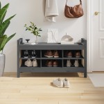vidaXL Bancă de hol, gri, 110x40x60 cm, lemn masiv de pin vidaXL Bancă de hol, gri, 110x40x60 cm, lemn masiv de pin