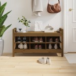 vidaXL Bancă de hol, maro miere, 110x40x60 cm, lemn masiv de pin vidaXL Bancă de hol, maro miere, 110x40x60 cm, lemn masiv de pin