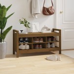 vidaXL Bancă de hol, maro miere, 110x40x60 cm, lemn masiv de pin vidaXL Bancă de hol, maro miere, 110x40x60 cm, lemn masiv de pin