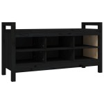 vidaXL Bancă de hol, negru, 110x40x60 cm, lemn masiv de pin
