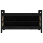 vidaXL Bancă de hol, negru, 110x40x60 cm, lemn masiv de pin