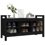 vidaXL Bancă de hol, negru, 110x40x60 cm, lemn masiv de pin