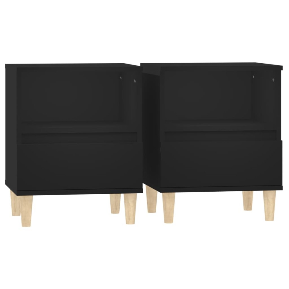 vidaXL Noptiere, 2 buc., negru, 40x35x50 cm