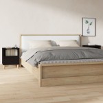 vidaXL Noptiere, 2 buc., negru, 40x35x50 cm vidaXL Noptiere, 2 buc., negru, 40x35x50 cm