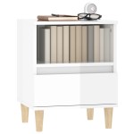 vidaXL Noptiere, 2 buc., alb extralucios, 40x35x50 cm vidaXL Noptiere, 2 buc., alb extralucios, 40x35x50 cm