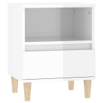 vidaXL Noptiere, 2 buc., alb extralucios, 40x35x50 cm vidaXL Noptiere, 2 buc., alb extralucios, 40x35x50 cm