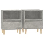 vidaXL Noptiere, 2 buc., gri beton, 40x35x50 cm
