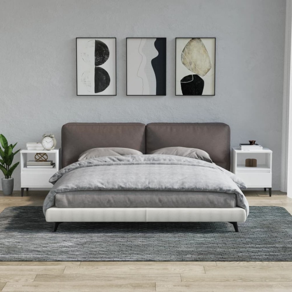 vidaXL Noptiere, 2 buc., alb, 40x35x50 cm