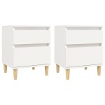 vidaXL Noptiere, 2 buc., alb, 40x35x50 cm vidaXL Noptiere, 2 buc., alb, 40x35x50 cm