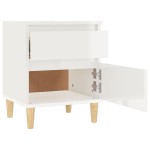 vidaXL Noptiere, alb extralucios, 40x35x50 cm vidaXL Noptiere, alb extralucios, 40x35x50 cm