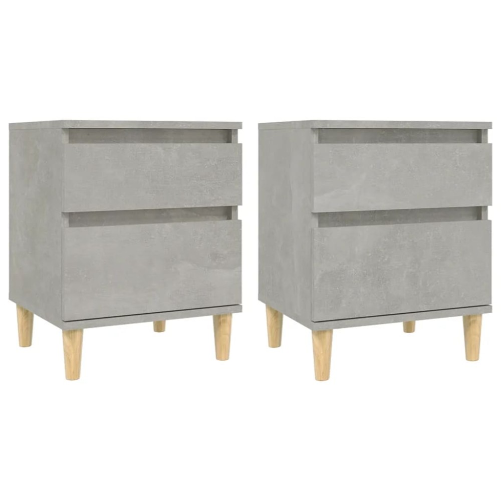vidaXL Noptiere, 2 buc., gri beton, 40x35x50 cm