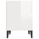 vidaXL Noptiere, alb extralucios, 40x35x50 cm vidaXL Noptiere, alb extralucios, 40x35x50 cm