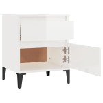 vidaXL Noptiere, alb extralucios, 40x35x50 cm vidaXL Noptiere, alb extralucios, 40x35x50 cm