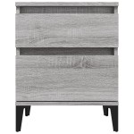 vidaXL Noptiere, 2 buc., gri sonoma, 40x35x50 cm vidaXL Noptiere, 2 buc., gri sonoma, 40x35x50 cm