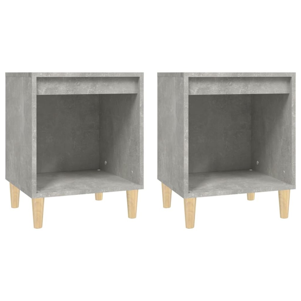 vidaXL Noptiere, 2 buc., gri beton, 40x35x50 cm
