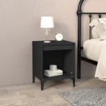 vidaXL Noptiere, negru, 40x35x50 cm vidaXL Noptiere, negru, 40x35x50 cm