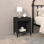 vidaXL Noptiere, 2 buc., negru, 40x35x50 cm vidaXL Noptiere, 2 buc., negru, 40x35x50 cm