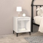 vidaXL Noptiere, alb extralucios, 40x35x50 cm vidaXL Noptiere, alb extralucios, 40x35x50 cm