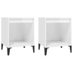 vidaXL Noptiere, 2 buc., alb extralucios, 40x35x50 cm vidaXL Noptiere, 2 buc., alb extralucios, 40x35x50 cm