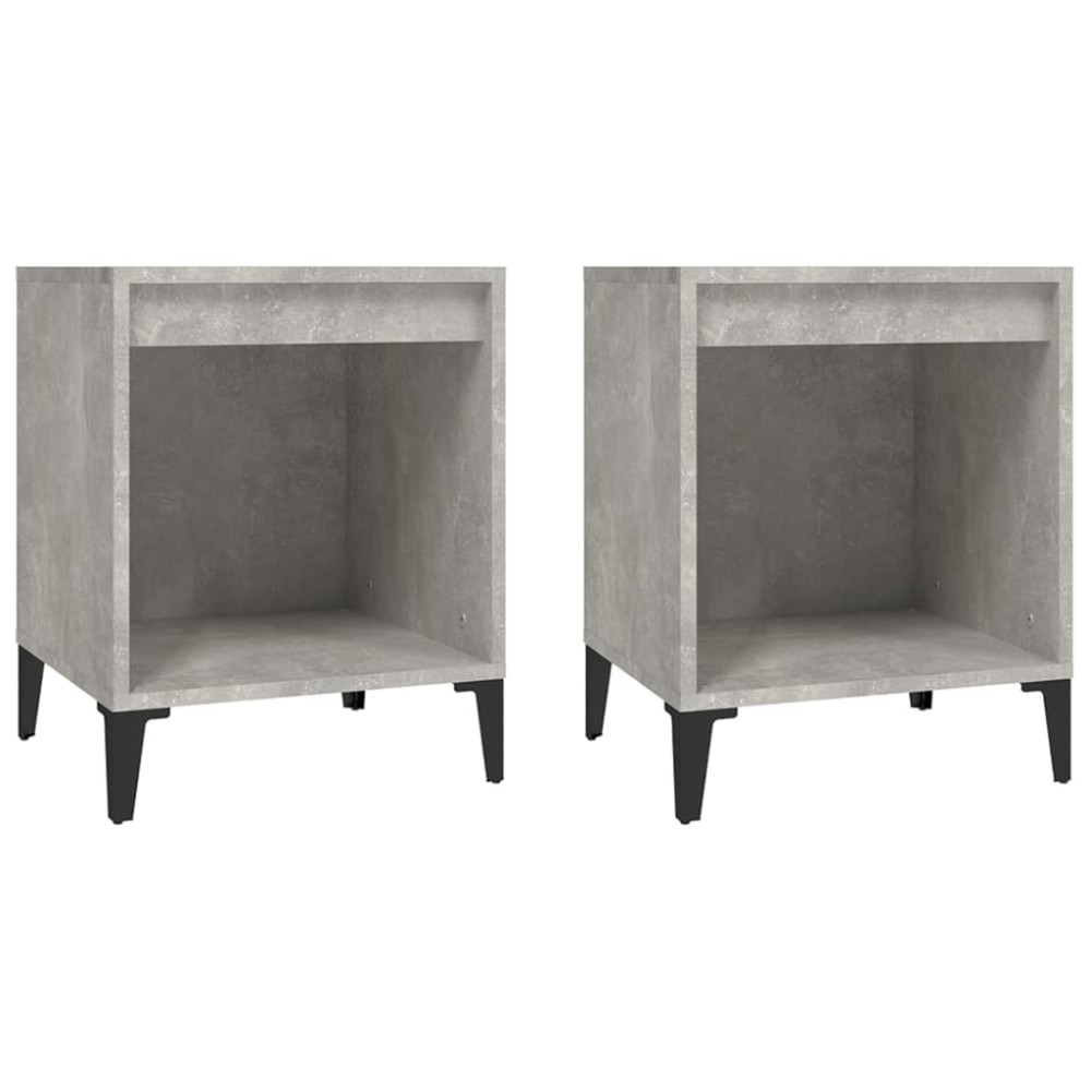 vidaXL Noptiere, 2 buc., gri beton, 40x35x50 cm
