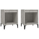 vidaXL Noptiere, 2 buc., gri beton, 40x35x50 cm