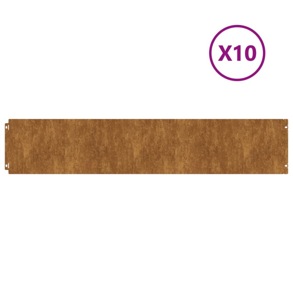 vidaXL Borduri de gazon 10 buc. 20x103 cm oțel Corten flexibil