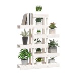 vidaXL Suport pentru plante, alb, 85x25x109,5 cm, lemn masiv de pin