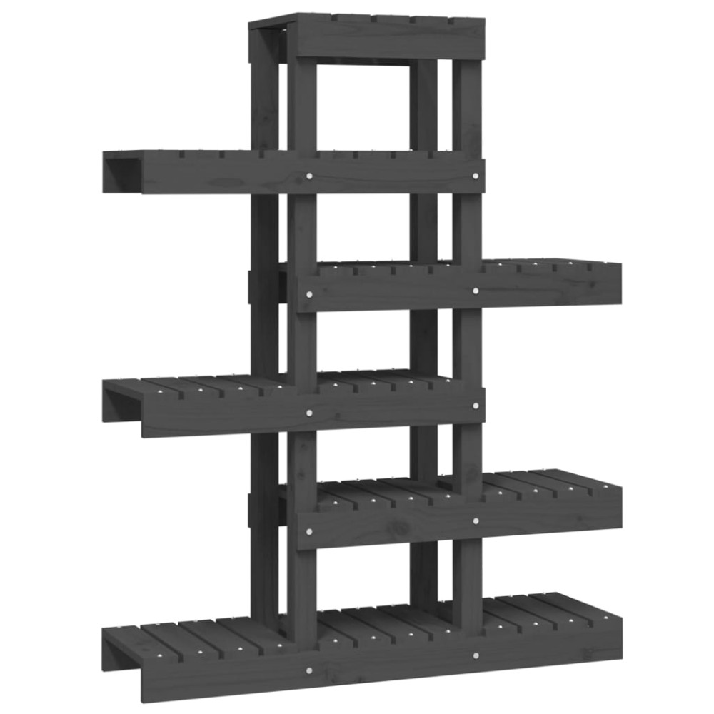 vidaXL Suport pentru plante, gri, 85x25x109,5 cm, lemn masiv de pin