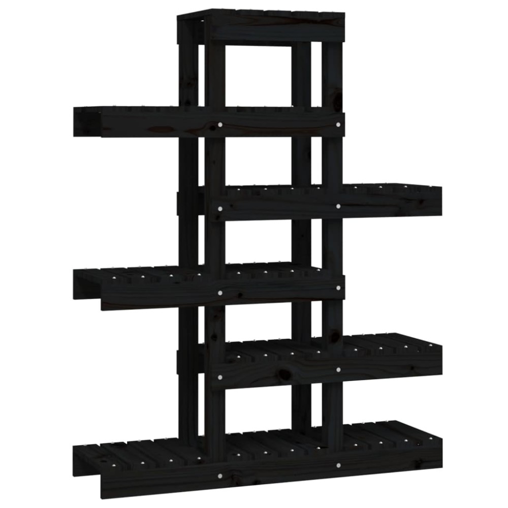 vidaXL Suport pentru plante, negru, 85x25x109,5 cm, lemn masiv de pin