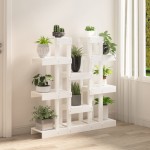 vidaXL Suport pentru plante, alb, 104,5x25x109,5 cm, lemn masiv pin vidaXL Suport pentru plante, alb, 104,5x25x109,5 cm, lemn masiv pin