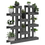 vidaXL Suport pentru plante, gri, 104,5x25x109,5 cm, lemn masiv pin