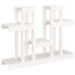 vidaXL Suport pentru plante, alb, 104,5x25x77,5 cm, lemn masiv de pin vidaXL Suport pentru plante, alb, 104,5x25x77,5 cm, lemn masiv de pin