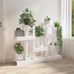 vidaXL Suport pentru plante, alb, 104,5x25x77,5 cm, lemn masiv de pin vidaXL Suport pentru plante, alb, 104,5x25x77,5 cm, lemn masiv de pin