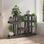 vidaXL Suport pentru plante, gri, 104,5x25x77,5 cm, lemn masiv de pin vidaXL Suport pentru plante, gri, 104,5x25x77,5 cm, lemn masiv de pin