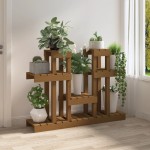 vidaXL Suport pentru plante, maro, 104,5x25x77,5 cm, lemn masiv de pin vidaXL Suport pentru plante, maro, 104,5x25x77,5 cm, lemn masiv de pin