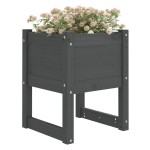 vidaXL Jardiniere, 2 buc., gri, 40x40x52,5 cm, lemn masiv de pin