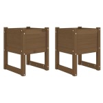 vidaXL Jardiniere, 2 buc., maro miere, 40x40x52,5cm, lemn masiv de pin