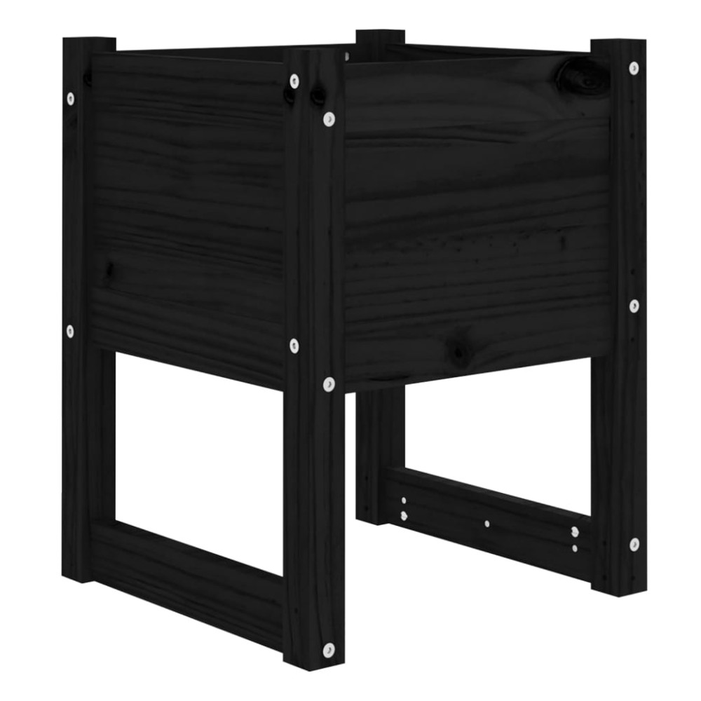 vidaXL Jardinieră, Negru , 40x40x52,5 cm, lemn masiv de pin