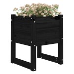 vidaXL Jardiniere, 2 buc, Negru, 40x40x52,5 cm, lemn masiv de pin