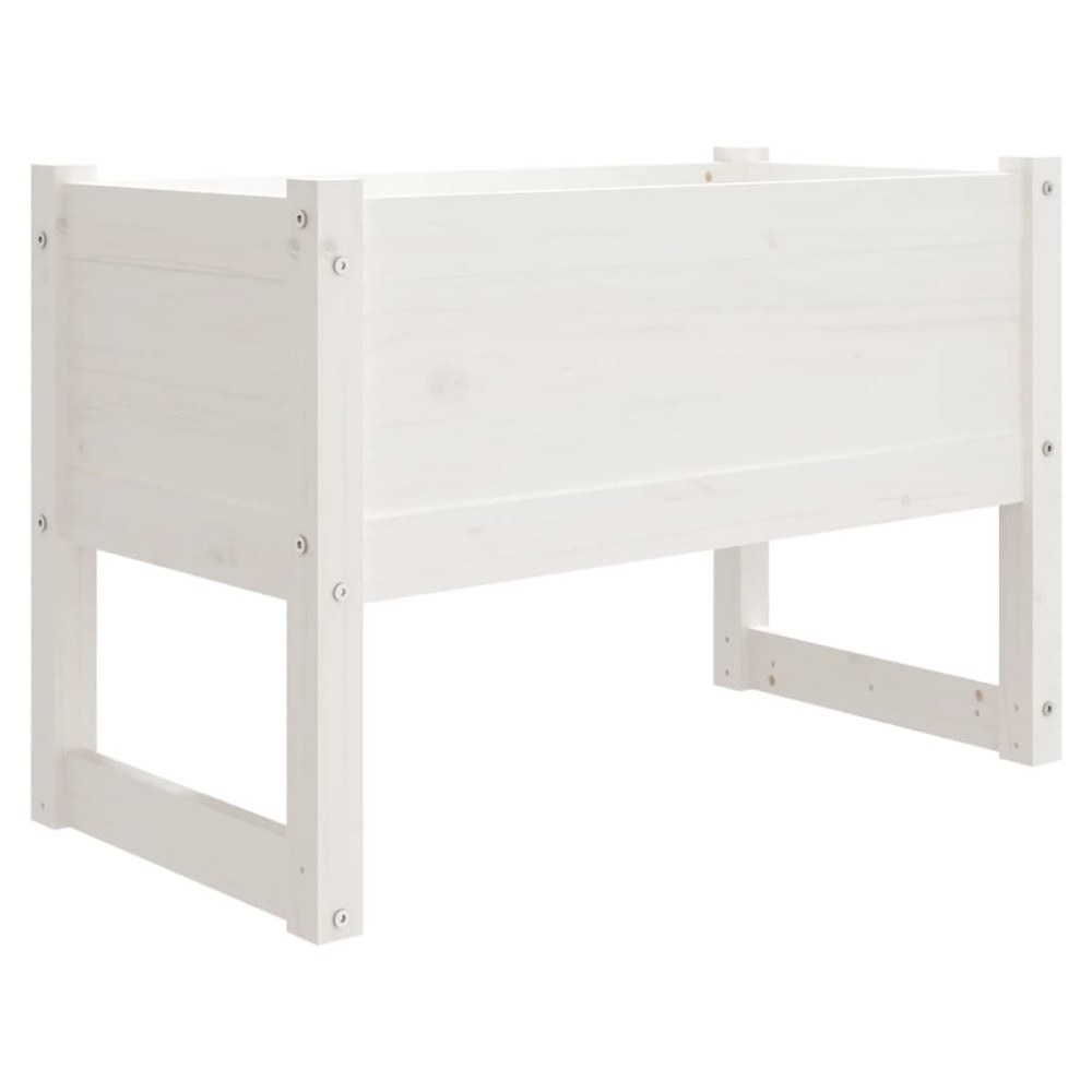 vidaXL Jardinieră, alb, 78x40x52 cm, lemn masiv de pin