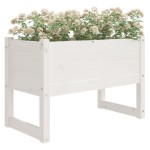 vidaXL Jardinieră, alb, 78x40x52 cm, lemn masiv de pin