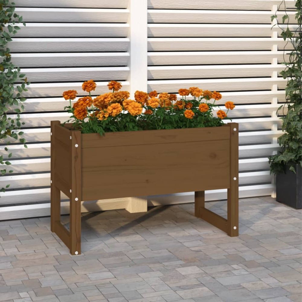 vidaXL Jardinieră, maro miere, 78x40x52 cm, lemn masiv de pin