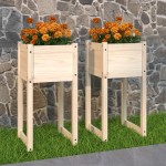 vidaXL Jardiniere, 2 buc, 40x40x81 cm, lemn masiv de pin