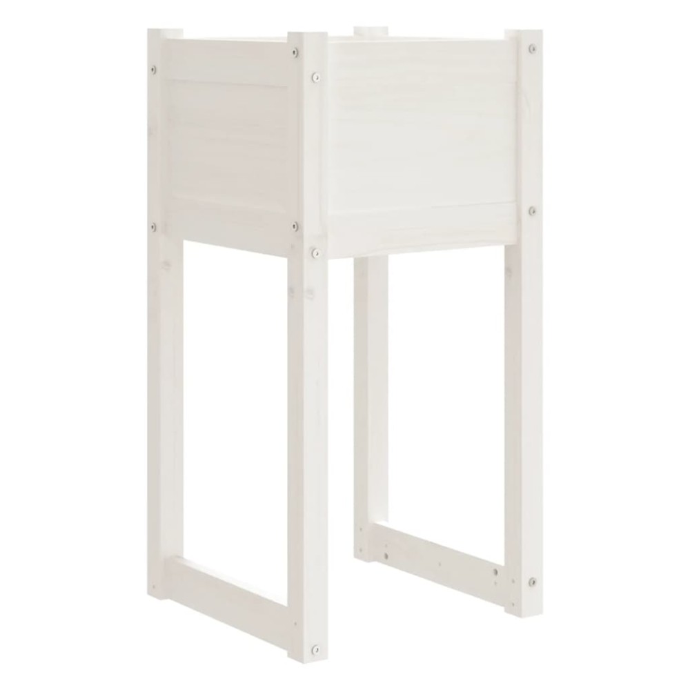 vidaXL Jardinieră, alb, 40x40x81 cm, lemn masiv de pin