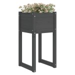 vidaXL Jardinieră, gri , 40x40x81 cm, lemn masiv de pin