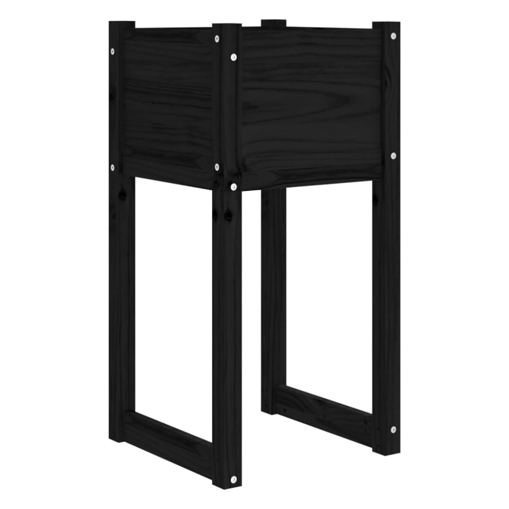 vidaXL Jardinieră, Negru, 40x40x81 cm, lemn masiv de pin