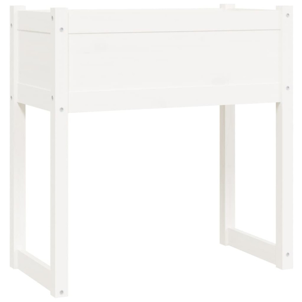 vidaXL Jardinieră, alb, 78x40x81 cm, lemn masiv de pin