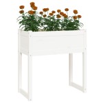 vidaXL Jardinieră, alb, 78x40x81 cm, lemn masiv de pin